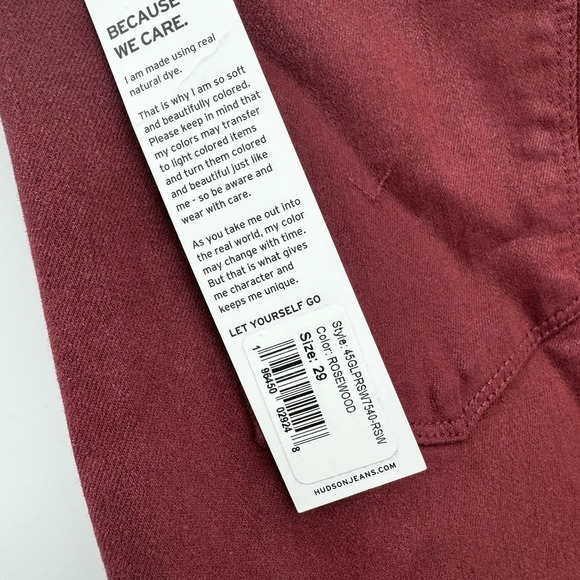 Hudson Noa High Rise Straight Crop Jeans Rosewood Red Wine Size 29 NWT - Picture 12 of 12